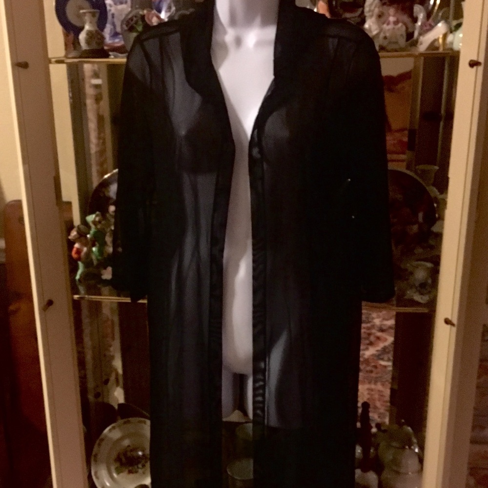 VINTAGE CAROL WIOR BY LANA BLACK HOODED COVER UP